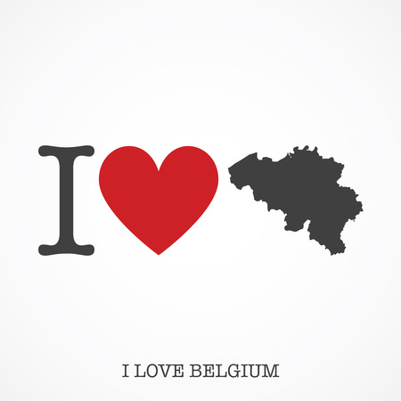 I love Belgium. Heart shape national country map iconのイラスト素材