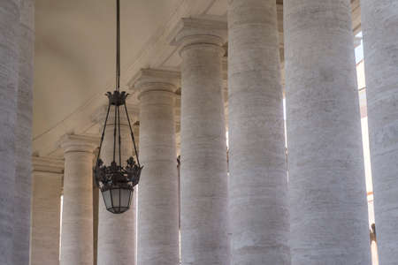 Columns in St Peter's Square Vatican City, Rome - Italyの写真素材