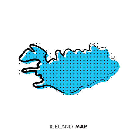 Iceland vector country map. Map outline with dots.の写真素材