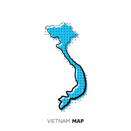 Vietnam vector country map. Map outline with dots.の写真素材