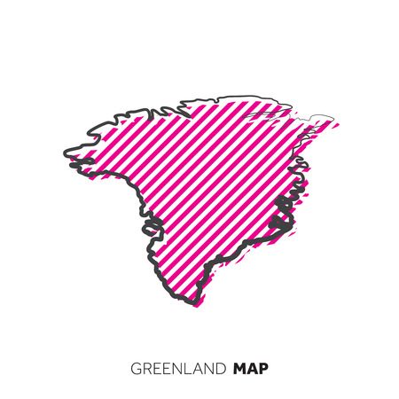 Greenland vector country map. Map outline with dots.のイラスト素材