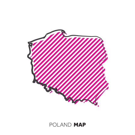 Poland vector country map. Map outline with dots.のイラスト素材