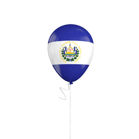 El Salvador flag balloon on a string. 3D Renderingの写真素材