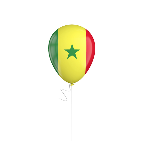 Senegal flag balloon on a string. 3D Renderingの写真素材