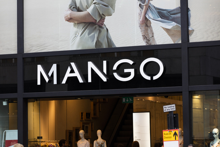 LONDON, UK - JULY 31th 2018: Mango clothing store shop front on Oxford Street in central London.のeditorial素材