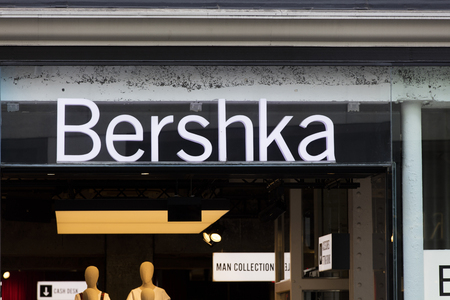 LONDON, UK - JULY 31th 2018: Bershka clothing store shop front on Oxford Street in central London.のeditorial素材