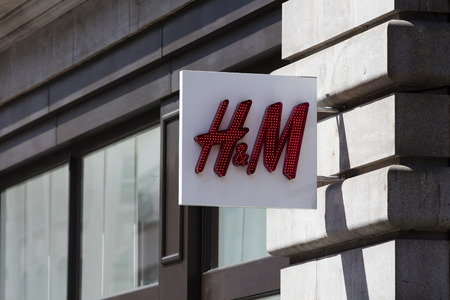 LONDON, UK - JULY 31th 2018: H&M clothing store shop front on Oxford Street in central London.