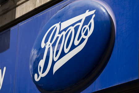 LONDON, UK - JULY 31th 2018: Boots cosmetics and pharmacy store front on Oxford Street in central London.のeditorial素材