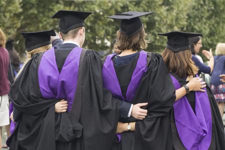 LONDON, UK - SEPTEMBER 5th 2018: Graduates from University College London attend their graduation ceremony in Central Londonのeditorial素材