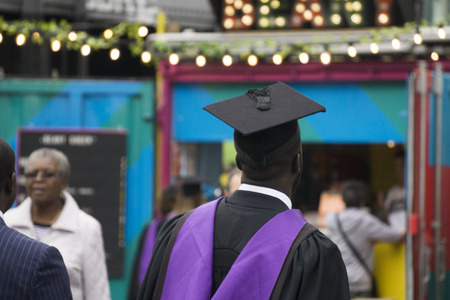LONDON, UK - SEPTEMBER 5th 2018: Graduates from University College London attend their graduation ceremony in Central Londonのeditorial素材