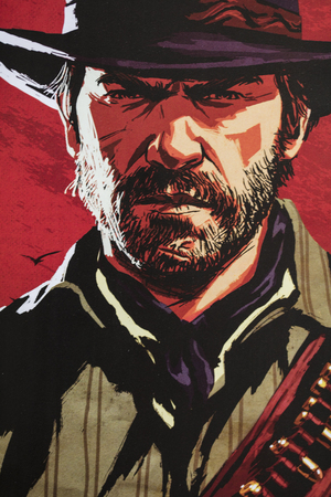 LONDON, UK - OCTOBER 24th 2018: Advert for Red Dead Redemption 2 video game made by Rockstar Games printed in a magazineのeditorial素材