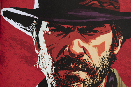 LONDON, UK - OCTOBER 24th 2018: Advert for Red Dead Redemption 2 video game made by Rockstar Games printed in a magazineのeditorial素材