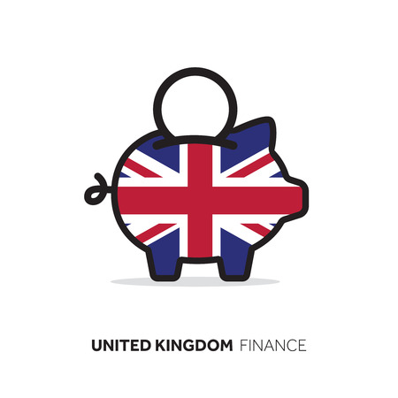 United Kingdom economic concept. Piggy bank with national flag.の写真素材
