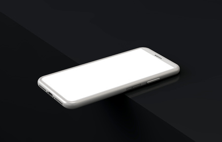 Modern smartphone blank screen template. abstract black trendy fashionable mockup. 3D Rendering