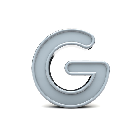 Letter G beveled capital letter. 3D Renderingの写真素材