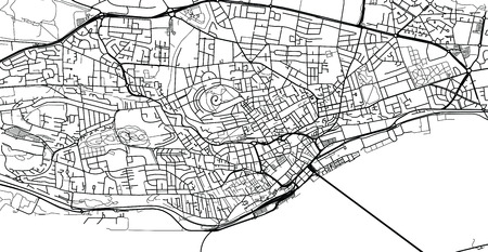 Urban vector city map of Dundee, Scotlandのイラスト素材
