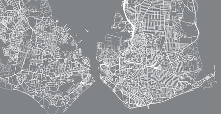 Urban vector city map of Portsmouth, Englandのイラスト素材