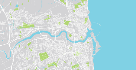 Urban vector city map of Sunderland, Englandのイラスト素材