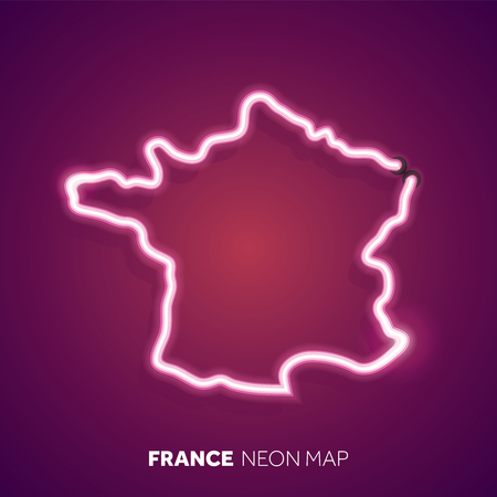 Neon light map of Franveのイラスト素材