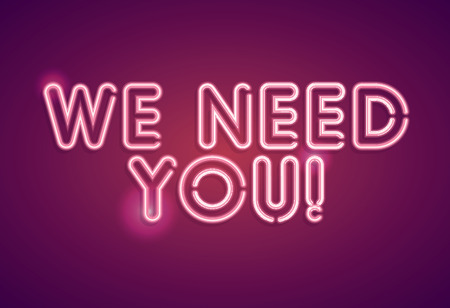 We need you neon employment signのイラスト素材