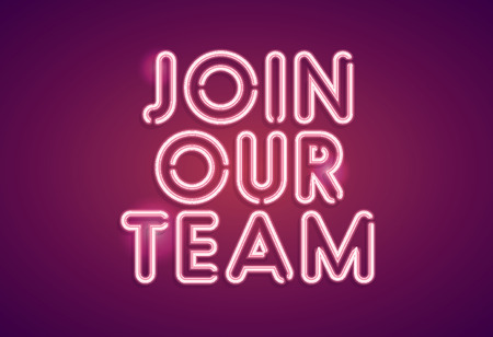 Join our team neon employment signのイラスト素材
