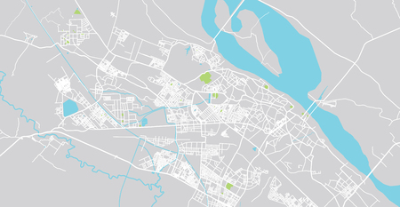 Urban vector city map of Kanpur, Indiaのイラスト素材