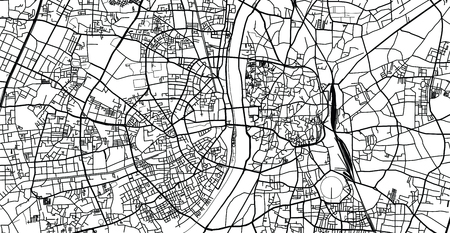 Urban vector city map of Ahmedabad, Indiaのイラスト素材