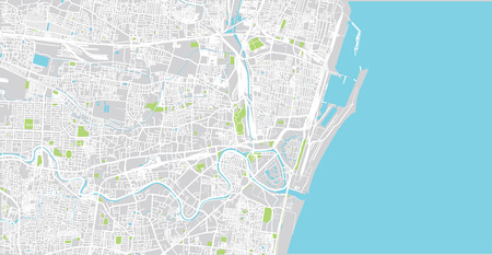 Urban vector city map of Chennai, Indiaのイラスト素材