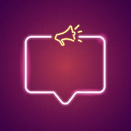 Blank neon light announcement poster templateのイラスト素材
