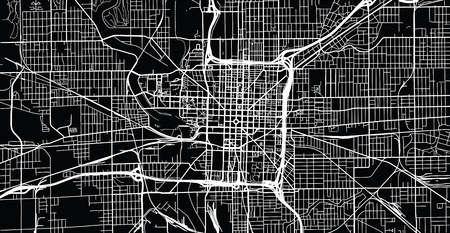 Urban vector city map of Indianapolis,Indiana, United States of Americaのイラスト素材