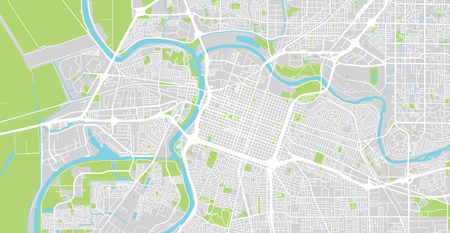 Urban vector city map of Sacramento, California, United States of Americaのイラスト素材