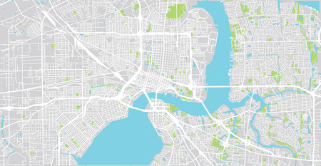 Urban vector city map of Jacksonville, Florida, United States of Americaのイラスト素材
