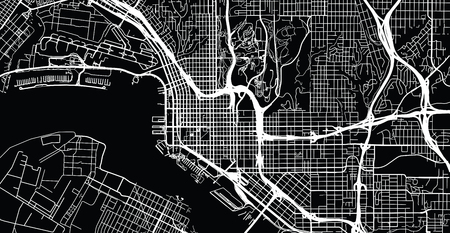Urban vector city map of San Diego, California, United States of Americaのイラスト素材