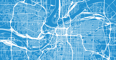 Urban vector city map of Kansas City, Missouri, United States of Americaのイラスト素材
