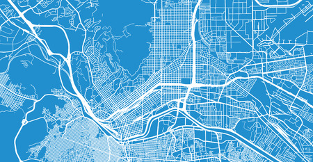 Urban vector city map of El Paso, Texas, United States of Americaのイラスト素材