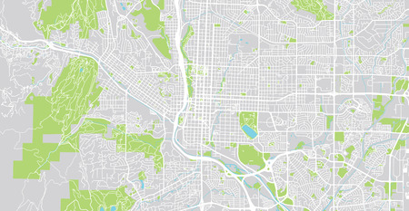 Urban vector city map of Colorado Springs, Colorado, United States of Americaのイラスト素材
