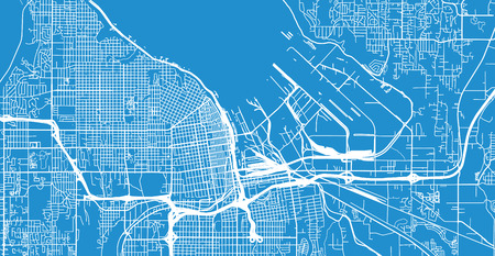 Urban vector city map of Tacoma, Washington, United States of Americaのイラスト素材