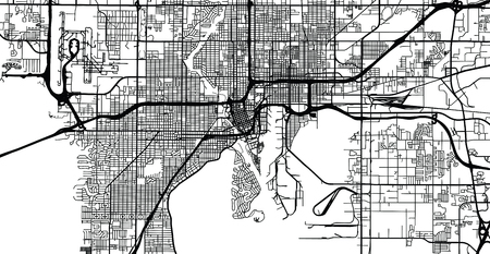 Urban vector city map of Tampa, Florida, United States of Americaのイラスト素材