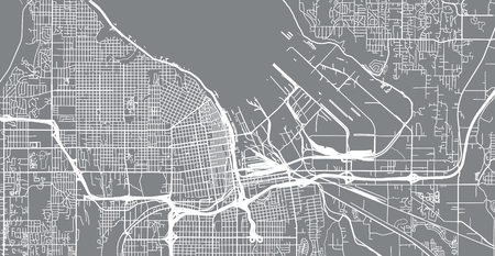 Urban vector city map of Tacoma, Washington, United States of Americaのイラスト素材