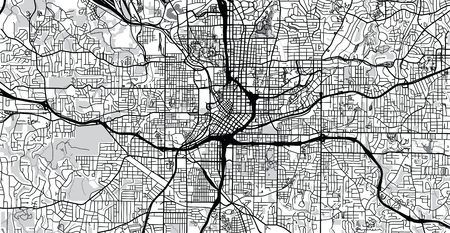 Urban vector city map of Atlanta, Georgia, United States of Americaのイラスト素材