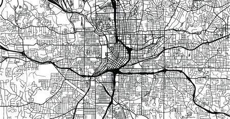 Urban vector city map of Atlanta, Georgia, United States of Americaのイラスト素材