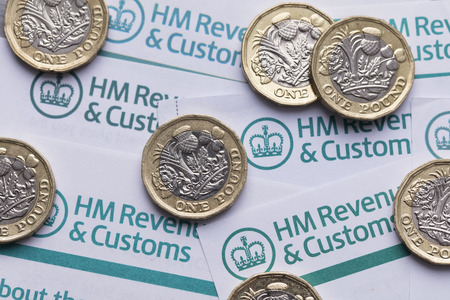 LONDON, UK - January 24th 2019: HMRC, Her Majesty's Revenue and Customs tax return paperwork.のeditorial素材