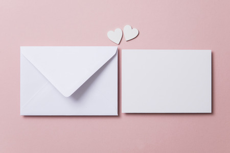 Blank love letter, valentine's day, wedding invitationの写真素材