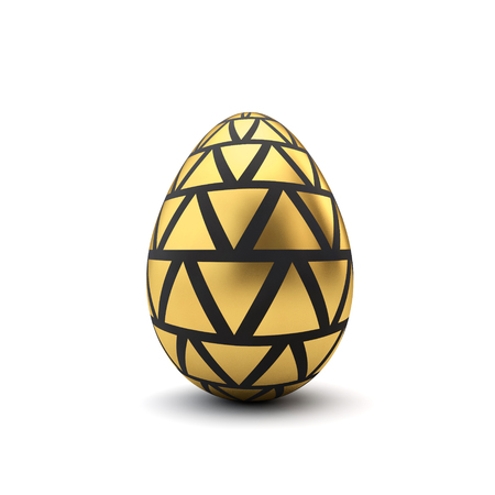 Gold and black pattern luxury easter egg. 3D Renderingの写真素材