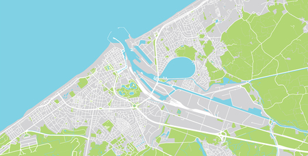 Urban vector city map of Ostend, Belgiumのイラスト素材
