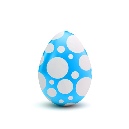 Easter egg with blue and white pattern. 3D Renderingの写真素材