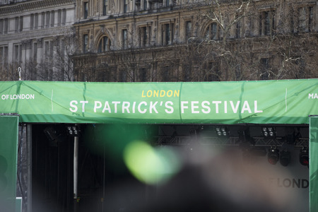 LONDON, UK - March 17th 2019: People celebrate St Patricks day in Londonのeditorial素材