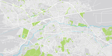 Urban vector city map of Eskisehir, Turkeyのイラスト素材