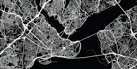Urban vector city map of Istanbul, Turkeyのイラスト素材