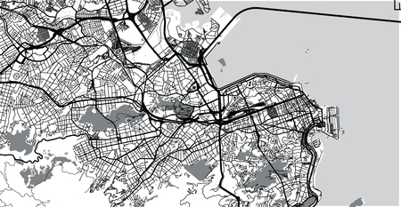 Urban vector city map of Rio de Janeiro, Brazilのイラスト素材
